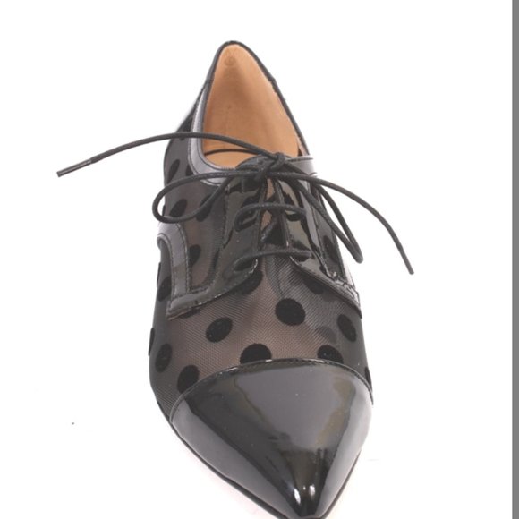 Luca Grossi 567 Black Patent Leather / Mesh Classic Flat Shoe - Picture 7 of 8